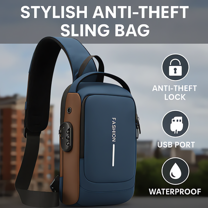 Crossbody Sling Bag With USB Charging port (Unisex)